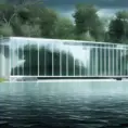 Beautiful futuristic architectural glass house in the forest on a large lake, 8k, Award-Winning, Highly Detailed, Beautiful, Epic, Octane Render, Unreal Engine, Radiant, Volumetric Lighting by Tadao Ando