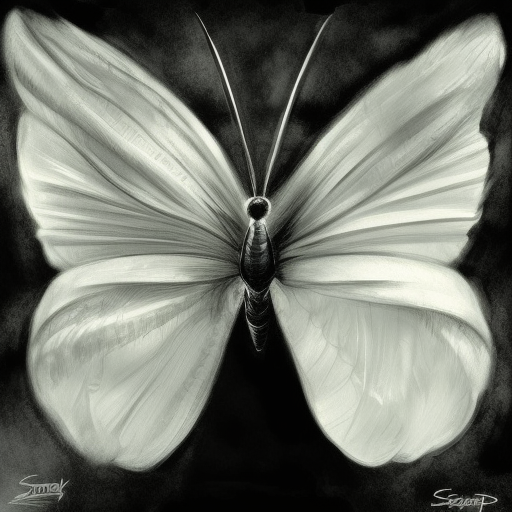 butterfly, Ink Art, Fantasy, Dark by Stanley Artgerm Lau