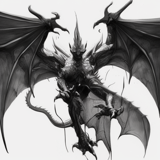 dragon, Ink Art, Fantasy, Dark by Stanley Artgerm Lau