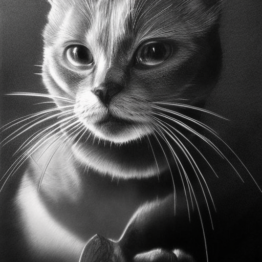 cat, Ink Art, Fantasy, Dark by Stanley Artgerm Lau
