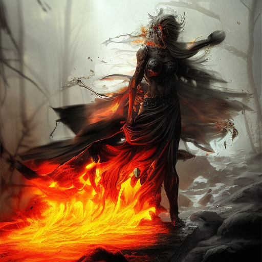 Wraith emerging from a firey fog of battle, Highly Detailed, Color Splash, Ink Art, Fantasy, Dark by Stanley Artgerm Lau