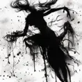 Silhouette of a Wraith emerging from the fog of war, ink splash, Highly Detailed, Vibrant Colors, Ink Art, Fantasy, Dark by Stanley Artgerm Lau