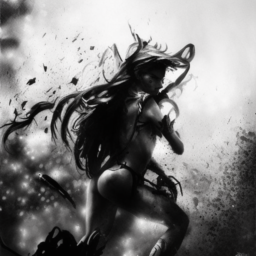 Silhouette of Senna emerging from the fog of war, ink splash, Highly Detailed, Vibrant Colors, Ink Art, Fantasy, Dark by Stanley Artgerm Lau