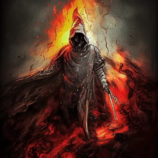 White Assassin emerging from a firey fog of battle, ink splash, Highly Detailed, Vibrant Colors, Ink Art, Fantasy, Dark by Jason A. Engle