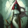 Kassandra hooded white assassin, Highly Detailed, Vibrant Colors, Ink Art, Fantasy, Dark by Peter Mohrbacher