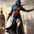 Sophia Esperanza in Assassin's Creed style, Highly Detailed, Vibrant Colors, Ink Art, Fantasy, Dark by Dave Dorman