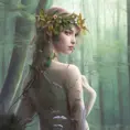 Portrait of a beautiful female fantasy forest fairy, Highly Detailed, Intricate, Epic, Digital Painting, Realistic, Smooth, Volumetric Lighting, Concept Art, Cozy, Elegant, Peaceful