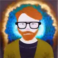 Ginger haired man with glasses, Atmospheric, Hallucinogenic, Funk Art
