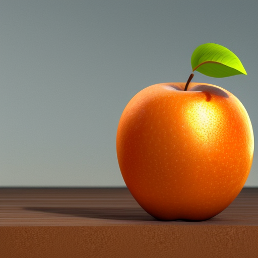 orange and an apple, Photo Realistic, Octane Render, Unreal Engine, Centered