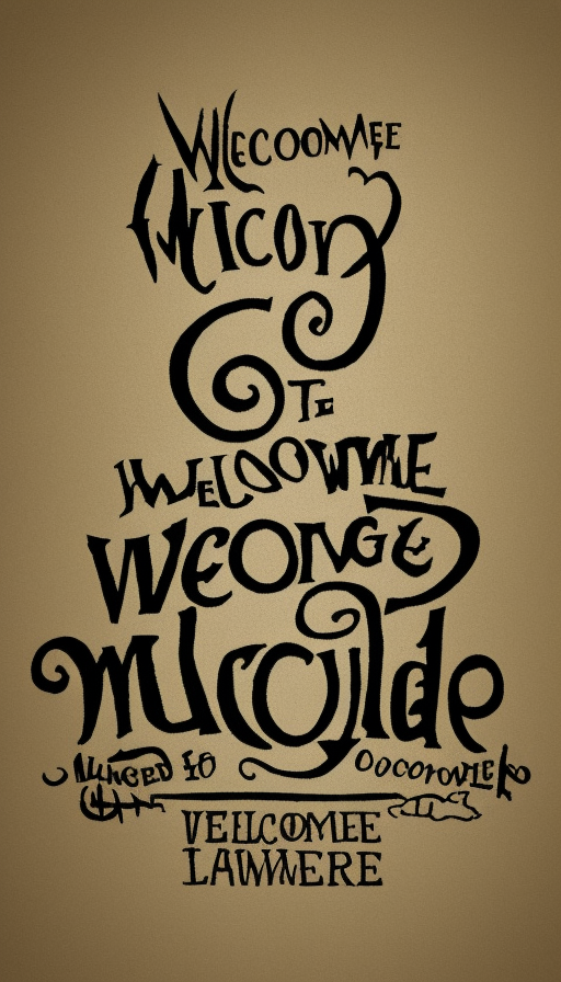 logo inspired by harry potter saying "Welcome to Mudingdale", Doodle