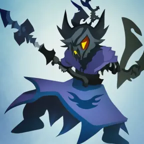Dark fantasy cartoony close up of a soul eater in the style of Clash of Clans without background, Calm