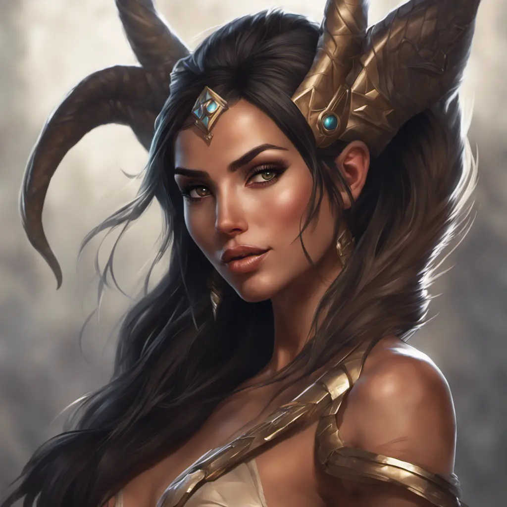 Alluring matte portrait of a beautiful Nidalee in the style of Stefan Kostic, 8k, Highly Detailed, Intricate, Half Body, Realistic, Sharp Focus, Volumetric Lighting, Fantasy, Elegant by Stanley Artgerm Lau, Greg Rutkowski