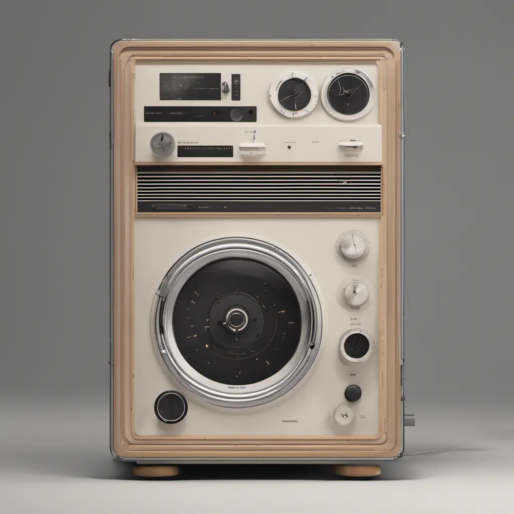 A Time Machine designed by Dieter Rams. stunning industrial design. Natural colors, mid century modern design, 8k, Highly Detailed, Hyper Detailed, Vintage Illustration, Sharp Focus, Smooth, Octane Render, Vector Art