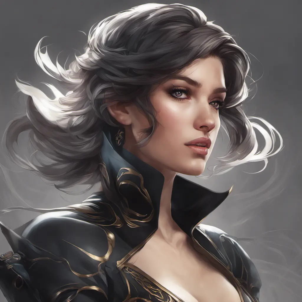 Alluring matte portrait of the beautiful Fiora in black, 8k, Highly Detailed, Intricate, Realistic, Sharp Focus, Volumetric Lighting, Fantasy, Elegant by Stanley Artgerm Lau, Alphonse Mucha, WLOP, Stefan Kostic