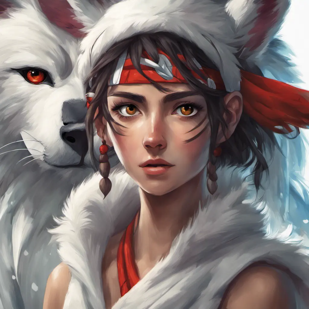 portrait of princess mononoke, 4k, 4k resolution, 8k, Hyper Detailed, Anime by Stanley Artgerm Lau