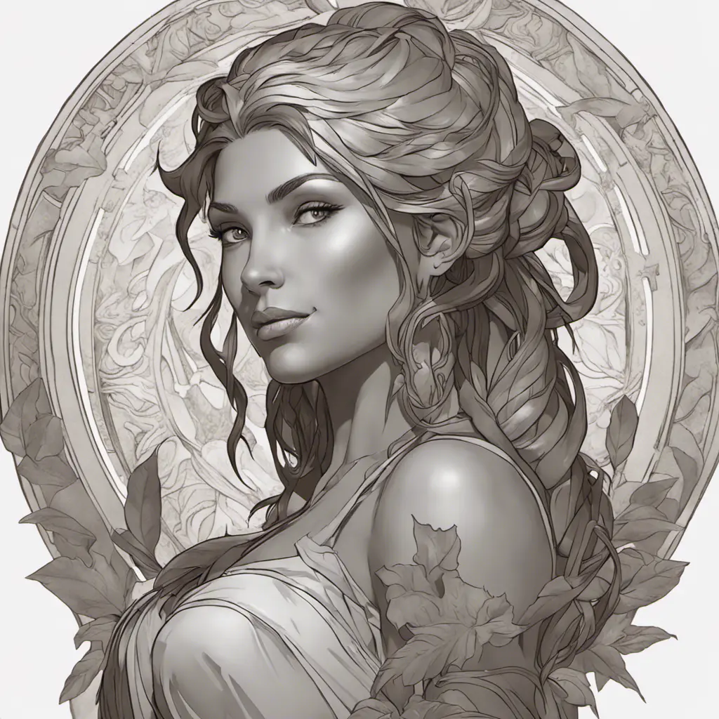 Alluring matte portrait of a beautiful Nidalee, 8k, Highly Detailed, Intricate, Half Body, Realistic, Sharp Focus, Volumetric Lighting, Fantasy, Elegant by Alphonse Mucha