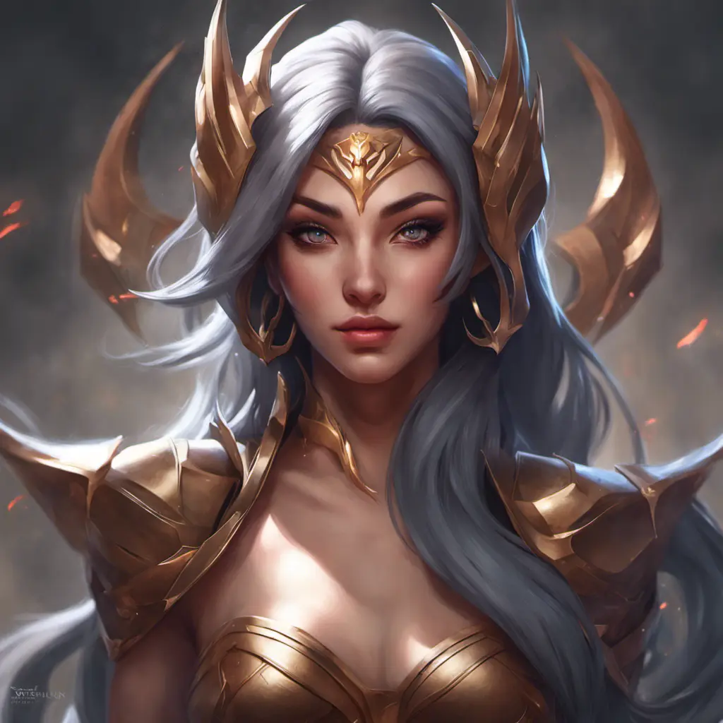 Matte portrait of Irelia from League of Legends with tattoos, 8k, Highly Detailed, Powerful, Alluring, Artstation, Magical, Digital Painting, Photo Realistic, Sharp Focus, Volumetric Lighting, Concept Art by Stanley Artgerm Lau, Alphonse Mucha, Greg Rutkowski