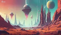 Beautiful alien landscape of No Mans Sky, Highly Detailed, Intricate, Artstation, Beautiful, Digital Painting, Sharp Focus, Concept Art, Elegant