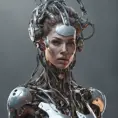 Alluring highly detailed matte portrait of a beautiful cyborg in the style of Stefan Kostic, 8k, High Definition, Highly Detailed, Intricate, Half Body, Realistic, Sharp Focus, Fantasy, Elegant