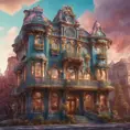 art nuveau exterior fantasy colorful building office space futuristic rococco baroques victorian, 8k, Highly Detailed, Hyper Detailed, Masterpiece, Vintage Illustration, Cinematic Lighting, Photo Realistic, Sharp Focus, Smooth, Octane Render, Digital Art, Vector Art, Soft