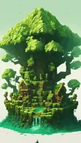 Minecraft  enemy in green setting, 4k, 3D Rendering, Pixel Art by Dan Mumford, Greg Rutkowski, WLOP