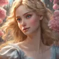 Cinderella, Atmospheric, High Definition, Highly Detailed, Hyper Detailed, Intricate Artwork, Intricate Details, Masterpiece, Ultra Detailed, Closeup of Face, Half Body, Beautiful, Gorgeous, Unimaginable Beauty, Blonde Hair, Large Eyes, Perfect Face, Pretty Face, Rosy Cheeks, Small Nose, Smiling, Matte Painting, Spring, Sunny Day, Sharp Focus, Centered, Beautifully Lit, Closeup Portrait, Portrait, Fantasy, Colorful, Vivid by Stefan Kostic