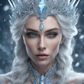 Alluring highly detailed matte portrait of a beautiful ice queen in the style of Stefan Kostic, 8k, High Definition, Highly Detailed, Intricate, Half Body, Realistic, Sharp Focus, Fantasy, Elegant