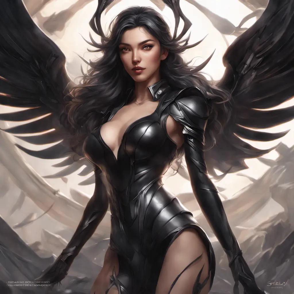 Alluring matte full body portrait of a beautiful Irelia wearing black leather, 8k, Highly Detailed, Intricate, Realistic, Sharp Focus, Volumetric Lighting, Fantasy, Elegant by Stanley Artgerm Lau, WLOP