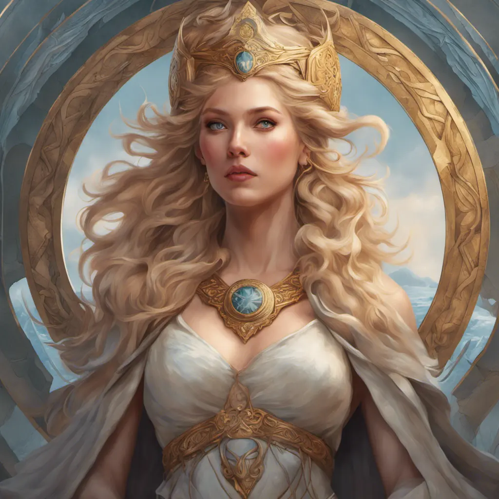 Alluring matte portrait of the beautiful norse goddess Freyja in the style of Stefan Kostic, 8k, Highly Detailed, Intricate, Realistic, Sharp Focus, Volumetric Lighting, Fantasy, Elegant by Stanley Artgerm Lau, Alphonse Mucha, WLOP