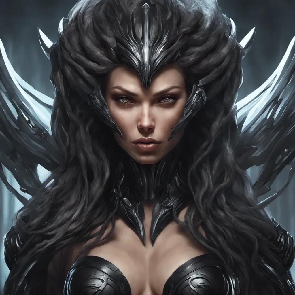 Alluring matte portrait of a fierce beautiful Sarah Kerrigan in black, 8k, Highly Detailed, Intricate, Half Body, Realistic, Sharp Focus, Volumetric Lighting, Fantasy, Elegant by Stanley Artgerm Lau, WLOP, Stefan Kostic