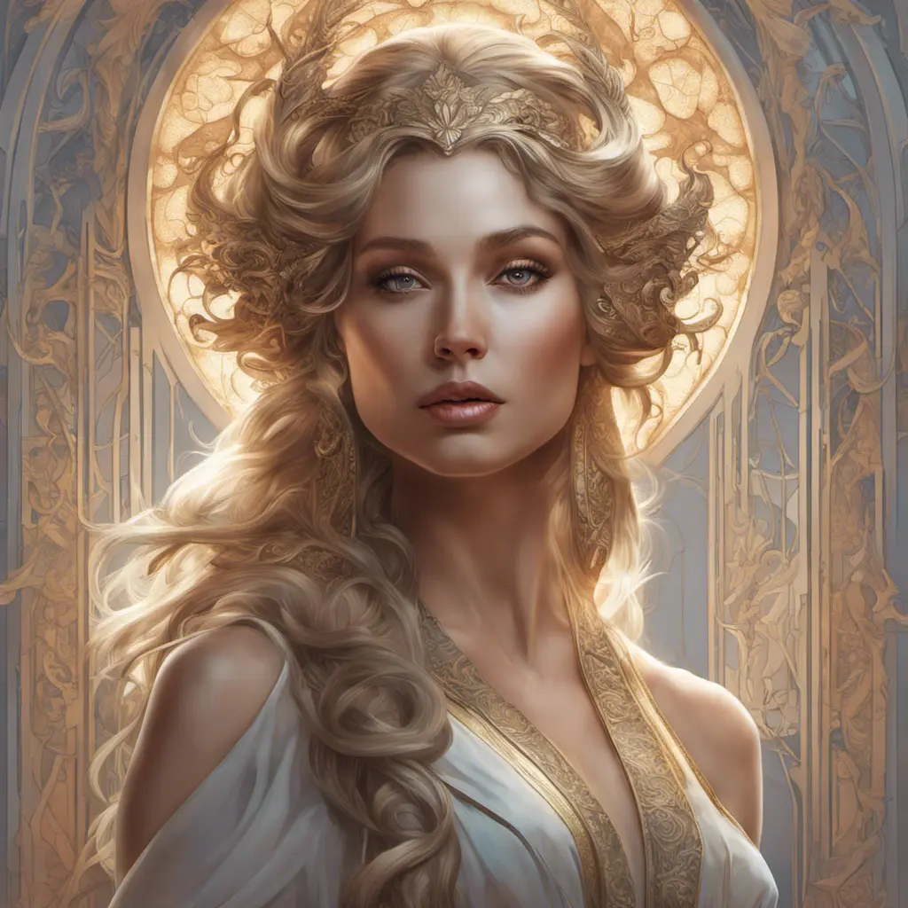 Alluring matte portrait of the beautiful goddess Ker in the style of Stefan Kostic, 8k, Highly Detailed, Intricate, Realistic, Sharp Focus, Volumetric Lighting, Fantasy, Elegant by Stanley Artgerm Lau, Alphonse Mucha, WLOP