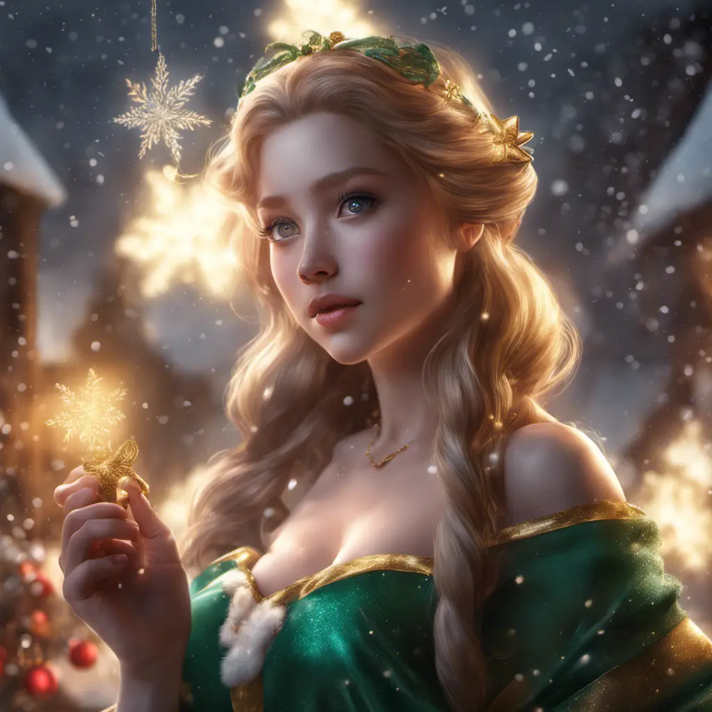 A Christmas Miracle, 8k, Highly Detailed, Magical, Stunning, Photo Realistic, Sharp Focus, Volumetric Lighting, Fantasy by Stanley Artgerm Lau