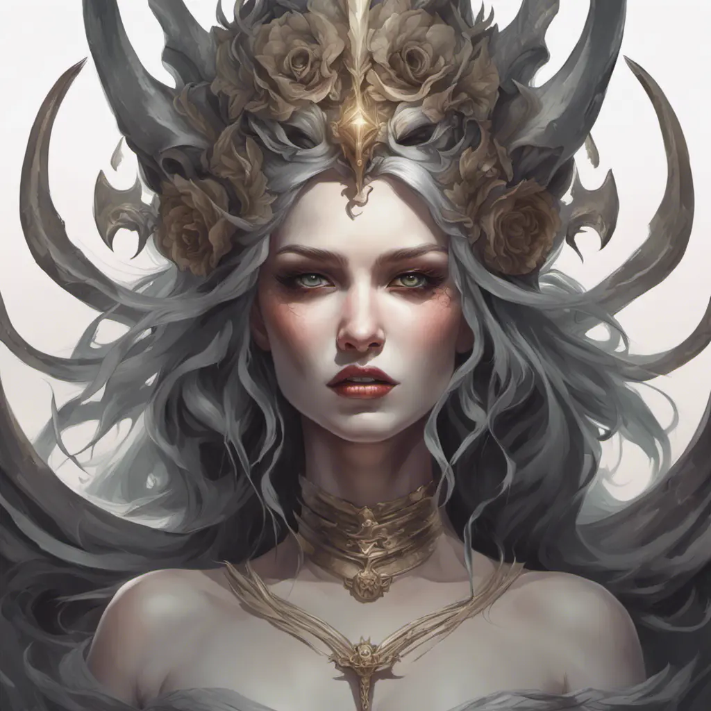 Alluring matte portrait of a beautiful Goddess of Death Hel, 4k, Highly Detailed, Hyper Detailed, Powerful, Artstation, Vintage Illustration, Digital Painting, Sharp Focus, Smooth, Concept Art by Stanley Artgerm Lau, Alphonse Mucha, Greg Rutkowski