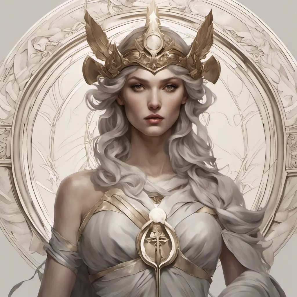 Alluring matte portrait of the beautiful Athena with daggers, 8k, Highly Detailed, Intricate, Realistic, Sharp Focus, Volumetric Lighting, Fantasy, Elegant by Stanley Artgerm Lau, Alphonse Mucha, WLOP