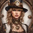Steampunk portrait of Taylor Swift, Highly Detailed, Intricate, Artstation, Beautiful, Digital Painting, Sharp Focus, Concept Art, Elegant