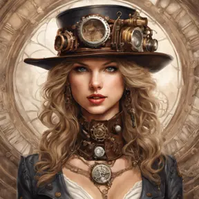 Steampunk portrait of Taylor Swift, Highly Detailed, Intricate, Artstation, Beautiful, Digital Painting, Sharp Focus, Concept Art, Elegant