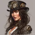 Steampunk portrait of Megan Fox, Highly Detailed, Intricate, Artstation, Beautiful, Digital Painting, Sharp Focus, Concept Art, Elegant