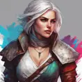 Ciri from The Witcher in Assassin's Creed style, Highly Detailed, Vibrant Colors, Ink Art, Fantasy, Dark by Stanley Artgerm Lau
