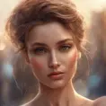Closeup of a gorgeous female model in the style of stefan kostic, 8k, High Definition, Digital Illustration, Bokeh effect, Photo Realistic, Sharp Focus by Stanley Artgerm Lau