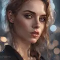 Closeup of a gorgeous female model in the style of stefan kostic, 8k, High Definition, Digital Illustration, Bokeh effect, Photo Realistic, Sharp Focus by WLOP