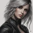 Alluring matte portrait of a beautiful A2 in black leather in the style of Stefan Kostic, 8k, Highly Detailed, Intricate, Half Body, Realistic, Sharp Focus, Volumetric Lighting, Fantasy, Elegant by Stanley Artgerm Lau, WLOP