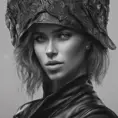 Alluring matte portrait of a beautiful A2 in black leather in the style of Stefan Kostic, 8k, Highly Detailed, Intricate, Half Body, Realistic, Sharp Focus, Volumetric Lighting, Fantasy, Elegant by WLOP