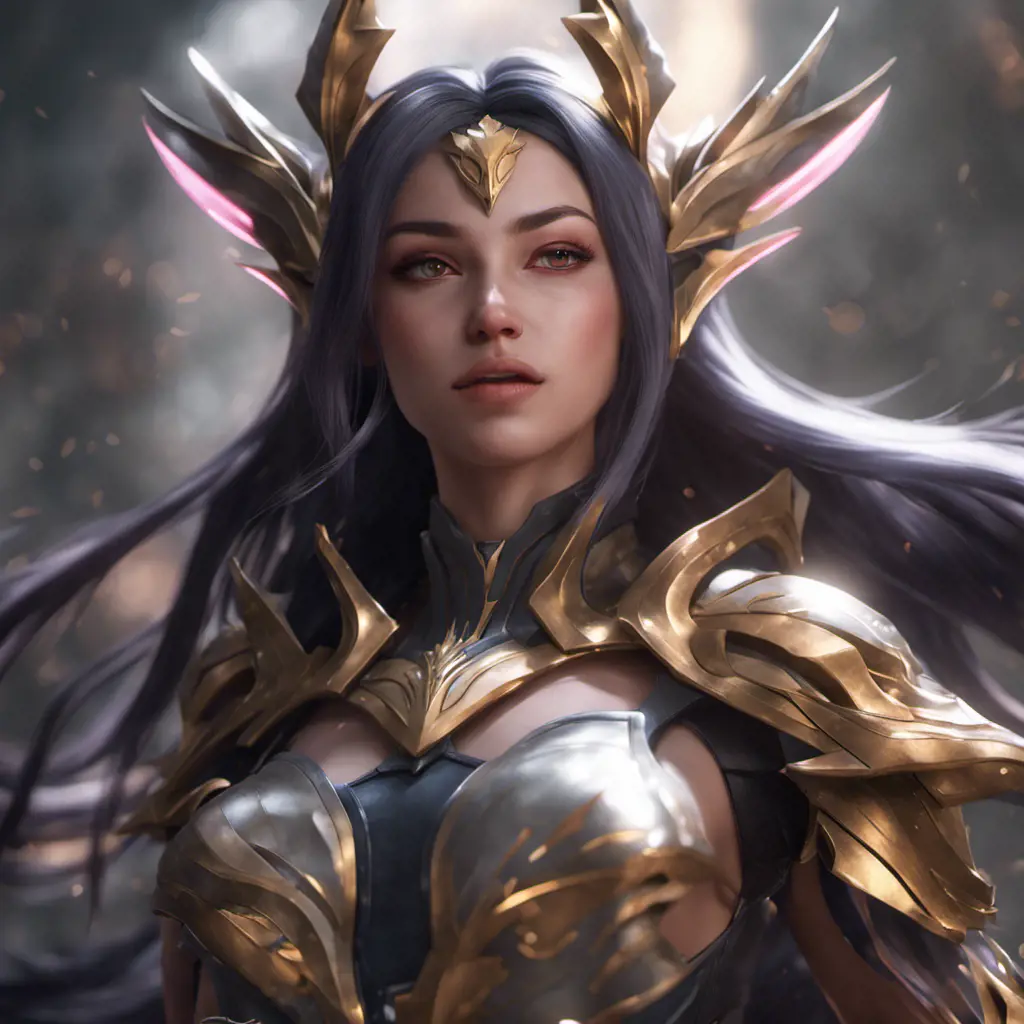 Irelia from League of Legends, 8k, Highly Detailed, Alluring, Photo Realistic, Sharp Focus, Octane Render, Unreal Engine, Volumetric Lighting by WLOP