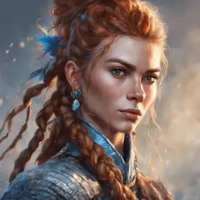 Alluring highly detailed matte portrait of a beautiful Aloy with shimmering hair in the style of Stefan Kostic, 8k, High Definition, Highly Detailed, Intricate, Half Body, Realistic, Sharp Focus, Fantasy, Elegant