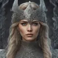 Alluring highly detailed matte portrait of beautiful norse goddess wearing chainmail in the style of Stefan Kostic, 8k, High Definition, Highly Detailed, Intricate, Half Body, Realistic, Sharp Focus, Fantasy, Elegant