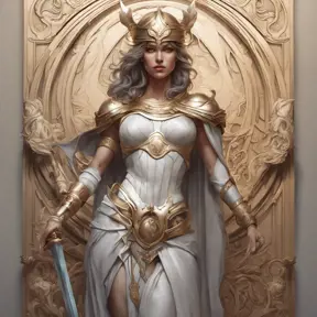 Alluring matte portrait of the beautiful Athena with daggers, 8k, Highly Detailed, Intricate, Realistic, Sharp Focus, Volumetric Lighting, Fantasy, Elegant by Stanley Artgerm Lau, Alphonse Mucha, WLOP