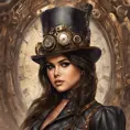 Steampunk portrait of Selena Gomez, Highly Detailed, Intricate, Artstation, Beautiful, Digital Painting, Sharp Focus, Concept Art, Elegant