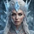Alluring matte portrait of a beautiful ice sorceress in the style of Stefan Kostic, 8k, High Definition, Highly Detailed, Intricate, Half Body, Realistic, Sharp Focus, Fantasy, Elegant