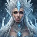 Alluring matte portrait of a beautiful ice sorceress in the style of Stefan Kostic, 8k, High Definition, Highly Detailed, Intricate, Half Body, Realistic, Sharp Focus, Fantasy, Elegant