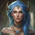 D&D concept art of gorgeous elven woman with blue hair in the style of Stefan Kostic, 8k, High Definition, Highly Detailed, Intricate, Half Body, Realistic, Sharp Focus, Fantasy, Elegant by Luis Ricardo Falero